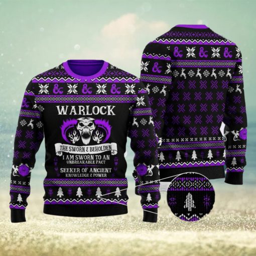 Dragon Classes Warlock Ugly Christmas Sweater The Warlock Ugly Christmas Game All Over 3D Gift For Men Women