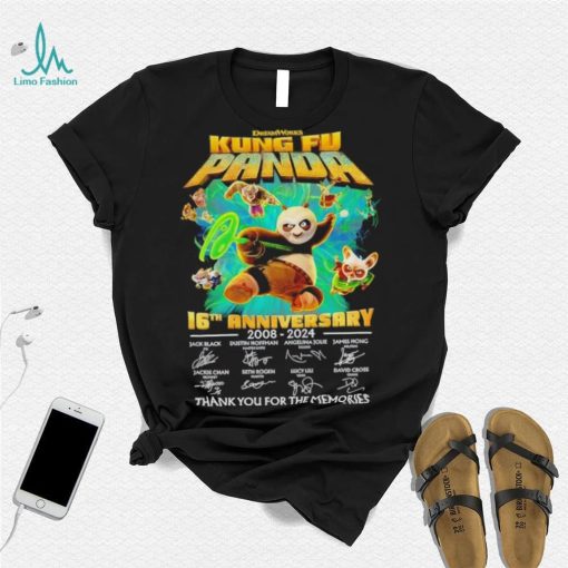 DreamWorks Kung Fu Panda 16th Anniversary 2008 2024 Signatures Thank You For The Memories T Shirt