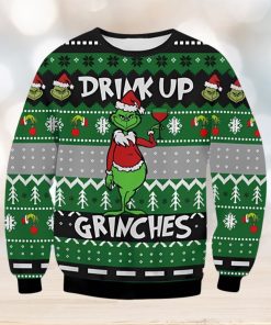 Drink Up Grinch Ugly Christmas Sweater Xmas 3D Printed Christmas Sweater Gift