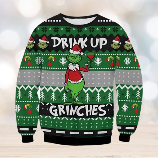 Drink Up Grinch Ugly Christmas Sweater Xmas 3D Printed Christmas Sweater Gift