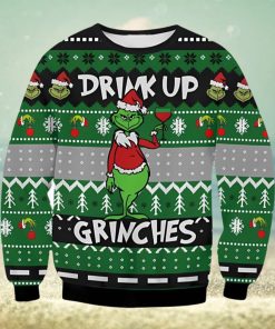 Drink Up Grinch Ugly Christmas Sweater Xmas 3D Printed Christmas Sweater Gift