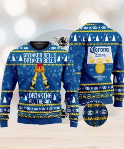 Drinker Bells Corona Extra Beer 3D All Over Printed Ugly Christmas Sweater 3D Printed Men And Women Holiday Gift