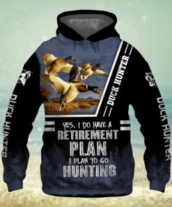 Duck Hunter Yes I Do Have A Retirement Plan Black 3D Printed Hoodie