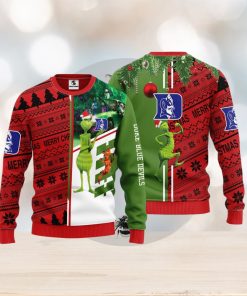 Duke Blue Devils Grinch & Scooby doo Christmas Ugly Sweater 1