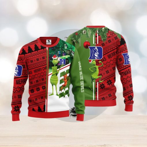 Duke Blue Devils Grinch & Scooby doo Christmas Ugly Sweater 1