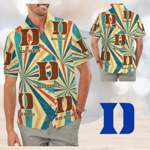 Duke Blue Devils Retro Tropical Hawaiian Shirt for Men Women