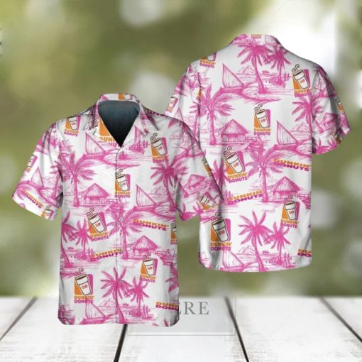 Dunkin Donuts Food Shirt, Tropical Flower Aloha Hawaiian Shirt For Men And Women