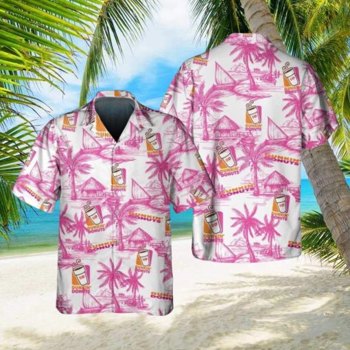 Dunkin Donuts Food Shirt, Tropical Flower Aloha Hawaiian Shirt For Men And Women