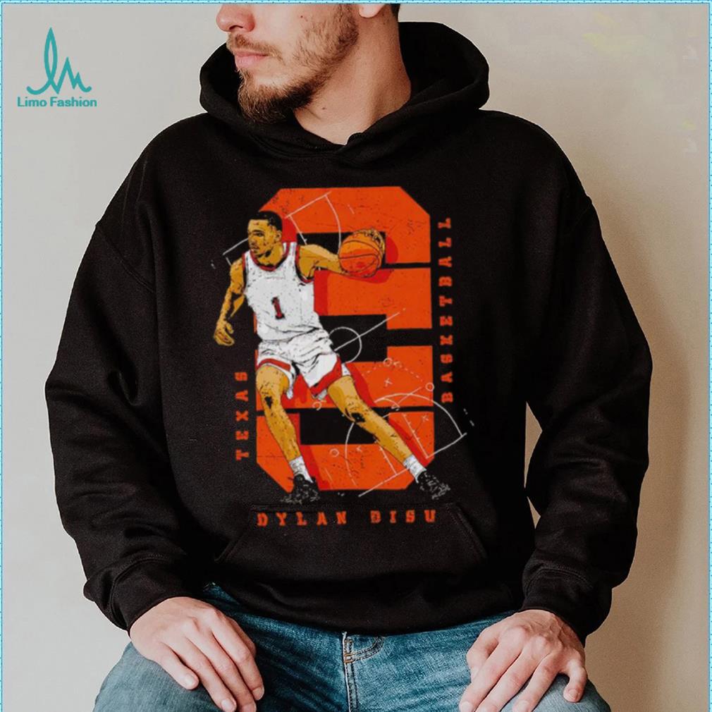 Dylan Disu College Number WHT Texas Basketball T Shirt Dylan Disu College Number WHT Texas Basketball T Shirt