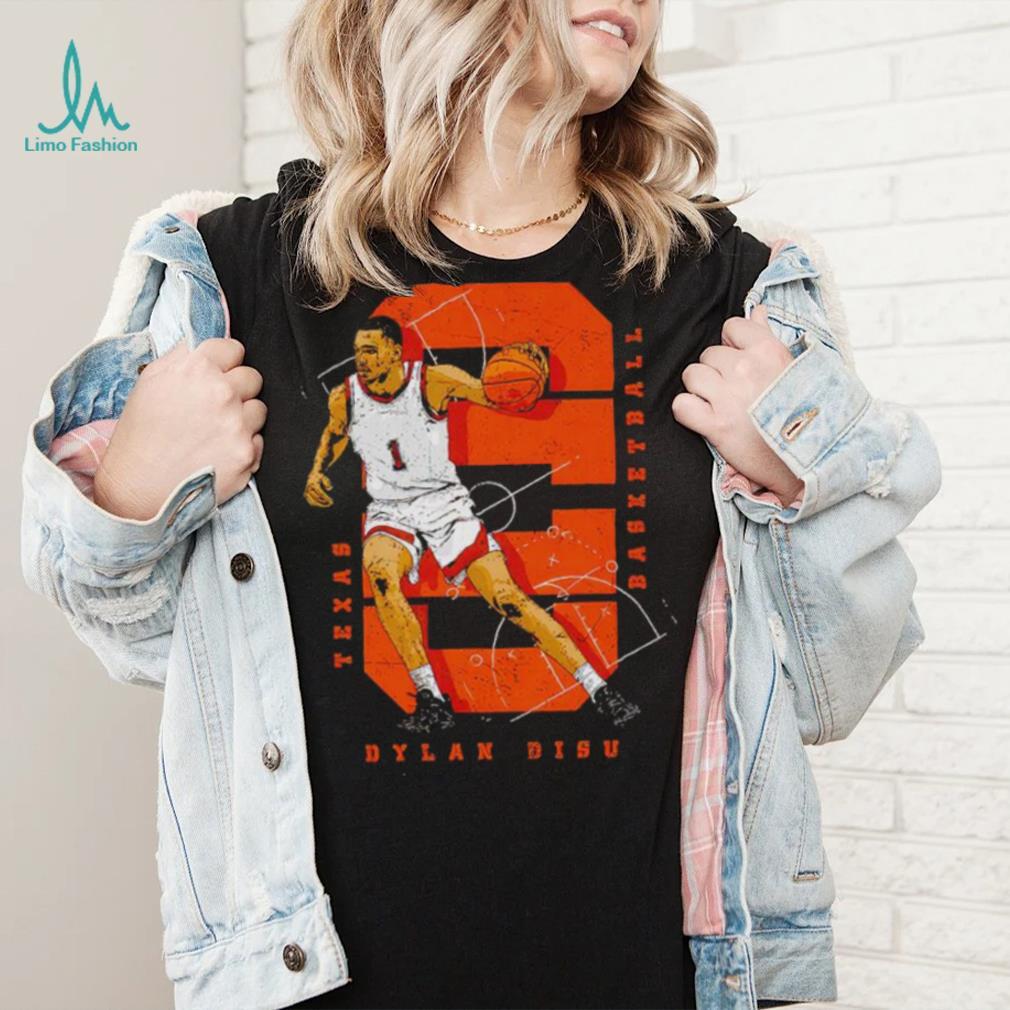 Dylan Disu College Number WHT Texas Basketball T Shirt Dylan Disu College Number WHT Texas Basketball T Shirt