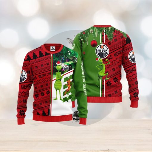 Edmonton Oilers Grinch & Scooby doo Christmas Ugly Sweaters