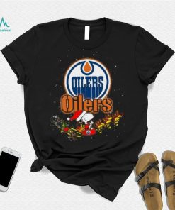 Edmonton Oilers NHL Santa Snoopy and Woodstock Christmas T Shirt, hoodie, sweater, long sleeve and tank top Edmonton Oilers NHL Santa Snoopy and Woodstock Christmas T Shirt