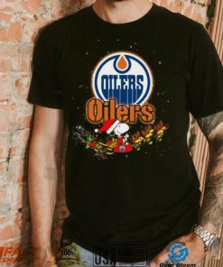 Edmonton Oilers NHL Santa Snoopy and Woodstock Christmas T Shirt, hoodie, sweater, long sleeve and tank top Edmonton Oilers NHL Santa Snoopy and Woodstock Christmas T Shirt