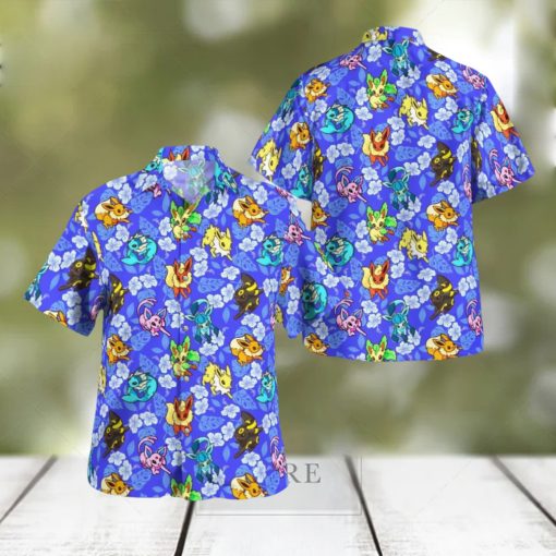 Eevee Tropical Beach Hawaiian Shirt And Short Combo Gift For Fans