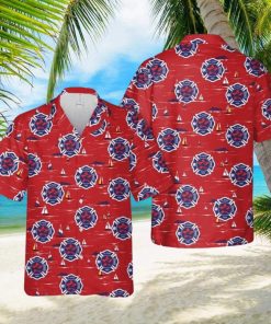 El Paso Fire Department Short Sleeve Aloha Red Hawaiian Shirt