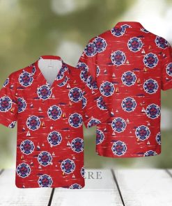 El Paso Fire Department Short Sleeve Aloha Red Hawaiian Shirt