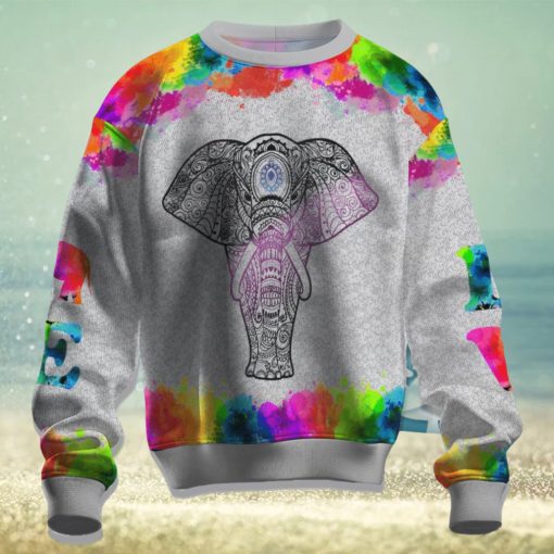 Elephants Colorful Ugly Christmas Sweater