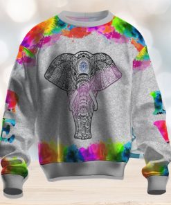 Elephants Colorful Ugly Christmas Sweater