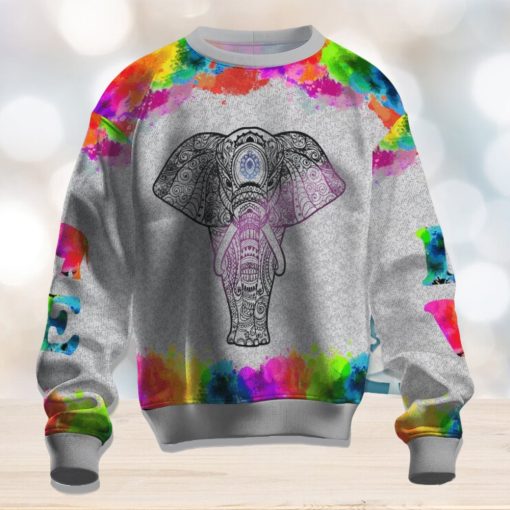 Elephants Colorful Ugly Christmas Sweater