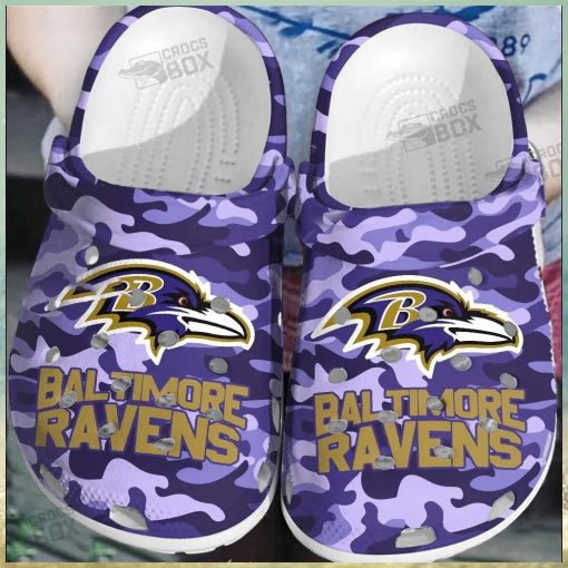 Elite Purple Ravens Camouflage Crocs Shoes