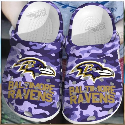 Elite Purple Ravens Camouflage Crocs Shoes