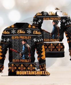 Elvis Presley 3D Ugly Sweater Dark Yellow