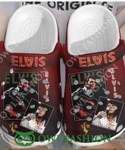 Elvis Presley Images Dark Red Crocs