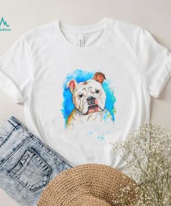 English Bulldog pet portrait watercolor painting T Shirt