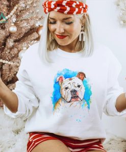 English Bulldog pet portrait watercolor painting T Shirt