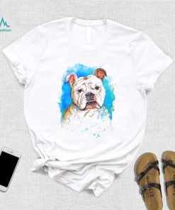 English Bulldog pet portrait watercolor painting T Shirt
