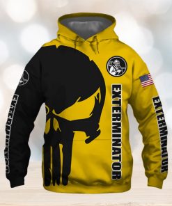 Exterminator Punisher Skull US Flag Black Yellow 3D Printed Hoodie
