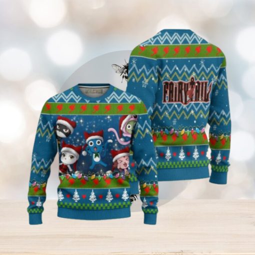 Fairy Tail Anime Ugly Christmas Sweater Custom Happy and Friend Xmas Gift