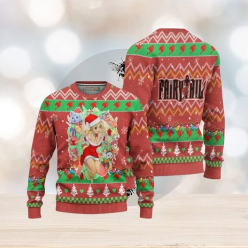 Fairy Tail Anime Ugly Christmas Sweater Custom Pink Xmas Gift