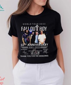 Fall Out Boy World Tour 2023 22Nd Anniversary 2001 Signature Band T Shirt