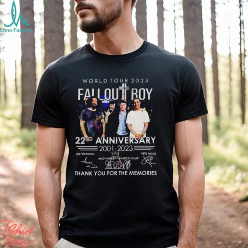 Fall Out Boy World Tour 2023 22Nd Anniversary 2001 Signature Band T Shirt