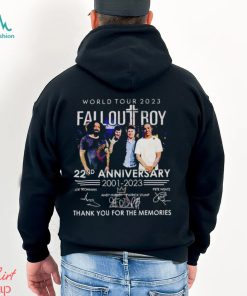 Fall Out Boy World Tour 2023 22Nd Anniversary 2001 Signature Band T Shirt