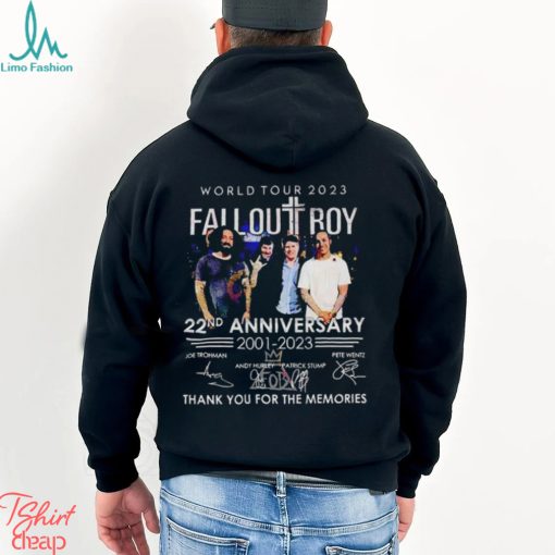 Fall Out Boy World Tour 2023 22Nd Anniversary 2001 Signature Band T Shirt