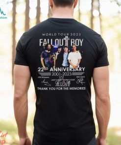 Fall Out Boy World Tour 2023 22Nd Anniversary 2001 Signature Band T Shirt