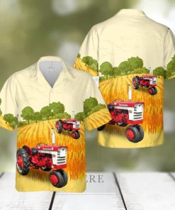 Farmall 340 Gas Tractor Hawaiian Shirt Tropical Beach