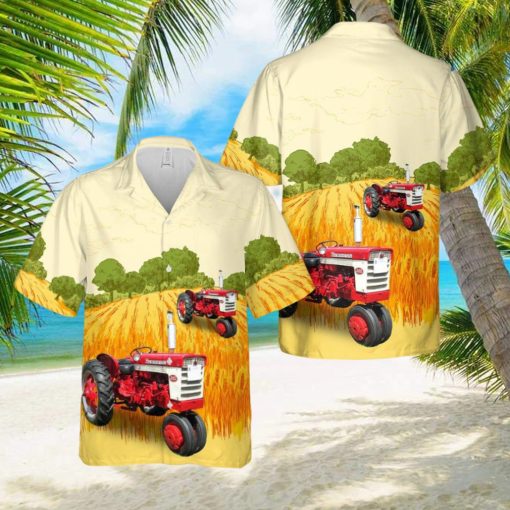 Farmall 340 Gas Tractor Hawaiian Shirt Tropical Beach