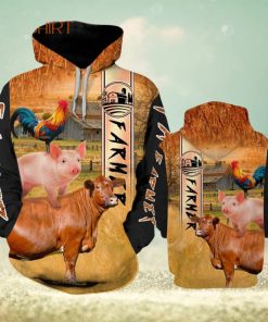 Farmer Animal Orange Amazing 3d All Over Print Hoodie