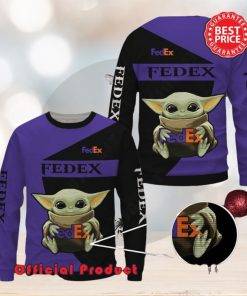 Fedex Baby Yoda With Logo Ugly Christmas Sweater