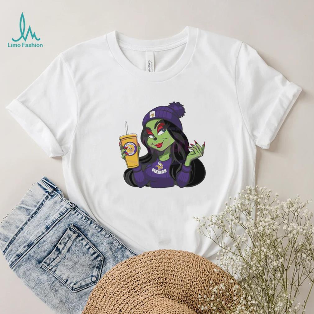 Female Grinch Minnesota Vikings Football Drink Coffee Shirt Female Grinch Minnesota Vikings Football Drink Coffee Shirt