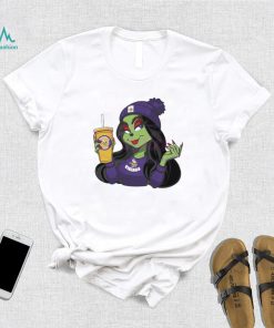Female Grinch Minnesota Vikings Football Drink Coffee Shirt, hoodie, sweater, long sleeve and tank top Female Grinch Minnesota Vikings Football Drink Coffee Shirt