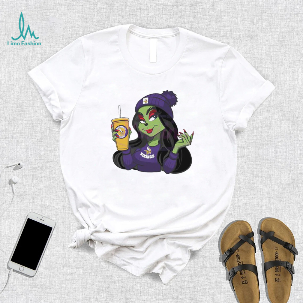 Female Grinch Minnesota Vikings Football Drink Coffee Shirt Female Grinch Minnesota Vikings Football Drink Coffee Shirt