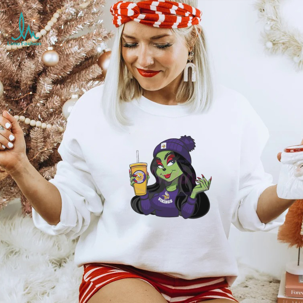 Female Grinch Minnesota Vikings Football Drink Coffee Shirt Female Grinch Minnesota Vikings Football Drink Coffee Shirt