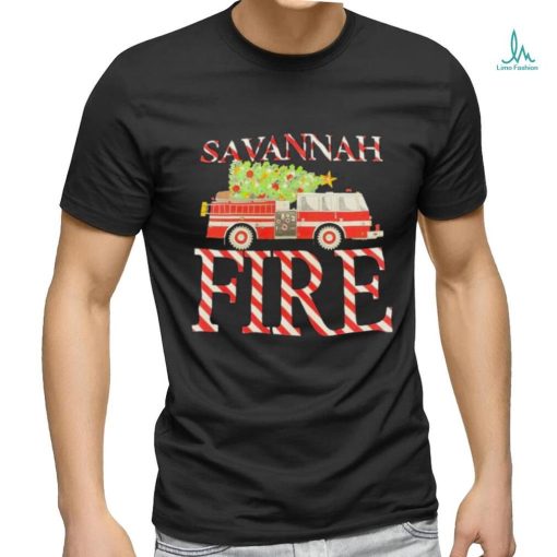 Firetruck Savannah Fire Christmas shirt