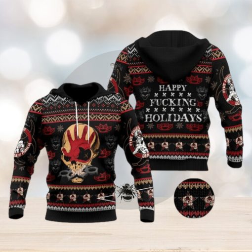 Five Finger Death Punch Skull Happy Holidays Hoodie Shirts