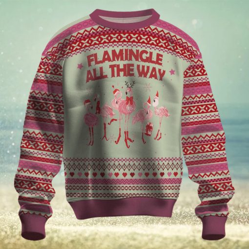 Flamingo All The Way Ugly Christmas Sweater