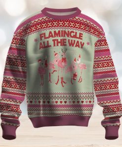 Flamingo All The Way Ugly Christmas Sweater